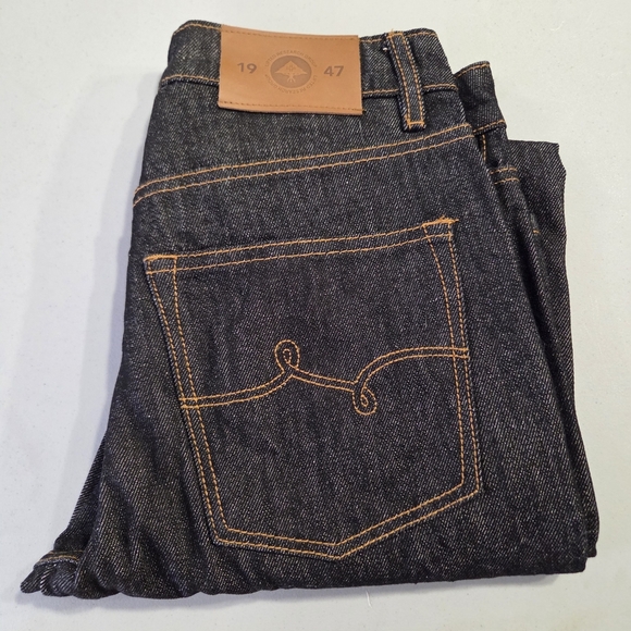 LRG True Straight Raw Black Heavy Denim Jeans Sz W28 Men’s 1947 Style Streetwear - Picture 4 of 7